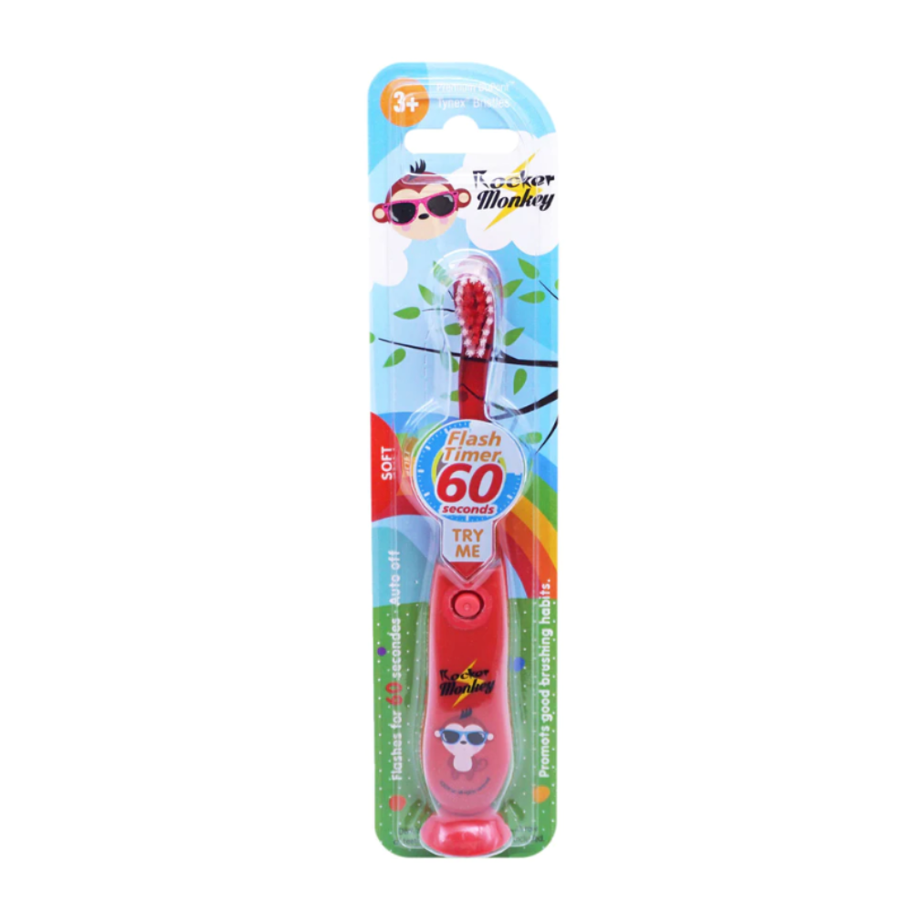Une brosse à dents aux poils tout doux, lumineuse avec minuterie de 60 secondes, c'est tellement plus ludique pour se brosser les dents ! Elle indique à l'enfant le temps de brossage nécessaire par un minuteur à led.